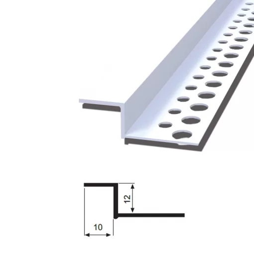 10 MM ALÇIPAN Z PROFİLİ ALÜMİNYUM BEYAZ BOYALI 300 CM