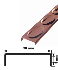 30 MM DEKORATİF DESENLİ BORDÜR DAMLA SERİ AYNA BAKIR 270 CM