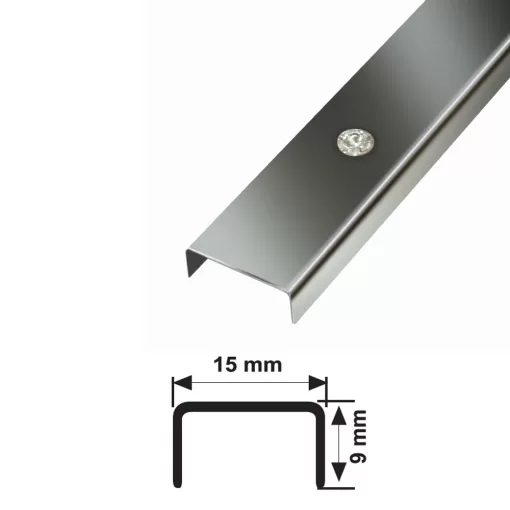 15 MM PASLANMAZ DEKORATİF BORDÜR PROFİLİ TAŞLI AYNA KROM 244 CM