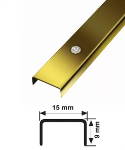 15 MM PASLANMAZ DEKORATİF BORDÜR PROFİLİ TAŞLI AYNA SARI 244 CM