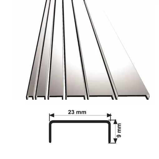 23 MM PASLANMAZ ÇELİK BORDÜR PROFİLİ SÜPER AYNA 270 CM