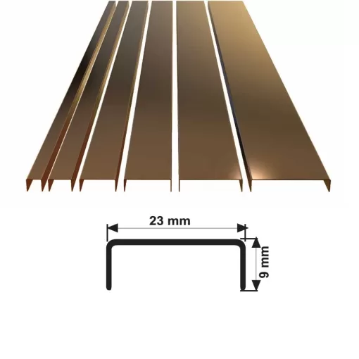 23 MM PASLANMAZ ÇELİK BORDÜR PROFİLİ AYNA BAKIR 270 CM