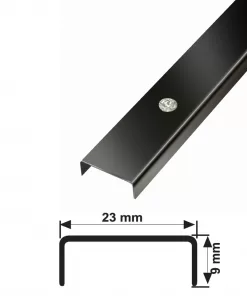 23 MM PASLANMAZ DEKORATİF BORDÜR PROFİLİ TAŞLI AYNA SİYAH 244 CM