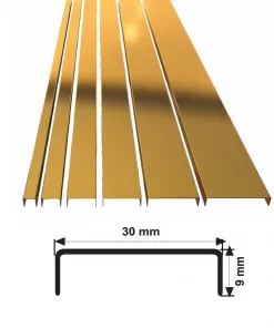 30 MM PASLANMAZ ÇELİK BORDÜR PROFİLİ AYNA SARI 270 CM