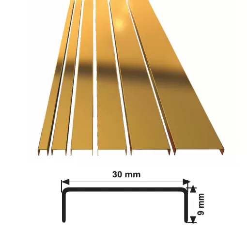 30 MM PASLANMAZ ÇELİK BORDÜR PROFİLİ AYNA SARI 270 CM