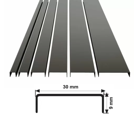 30 MM PASLANMAZ ÇELİK BORDÜR PROFİLİ AYNA SİYAH 270 CM