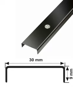 30 MM PASLANMAZ DEKORATİF BORDÜR PROFİLİ TAŞLI AYNA SİYAH 244 CM