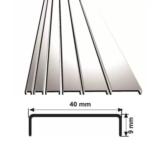 40 MM PASLANMAZ ÇELİK BORDÜR PROFİLİ AYNA KROM 270 CM