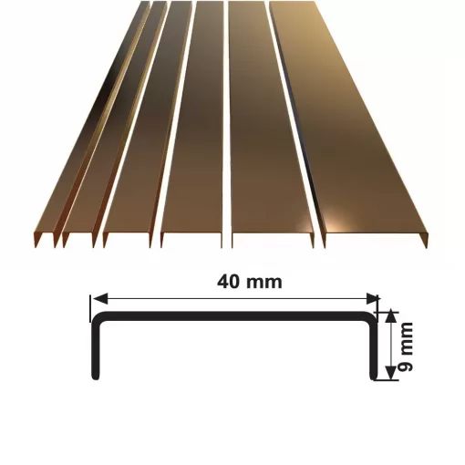 40 MM PASLANMAZ ÇELİK BORDÜR PROFİLİ AYNA BAKIR 270 CM