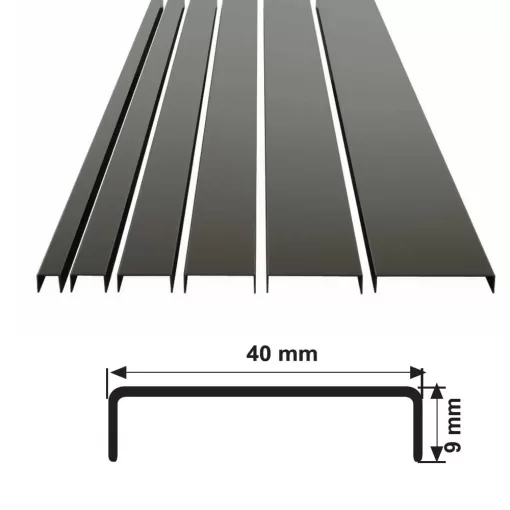 40 MM PASLANMAZ ÇELİK BORDÜR PROFİLİ AYNA SİYAH 270 CM