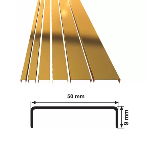 50 MM PASLANMAZ ÇELİK BORDÜR PROFİLİ AYNA SARI 270 CM