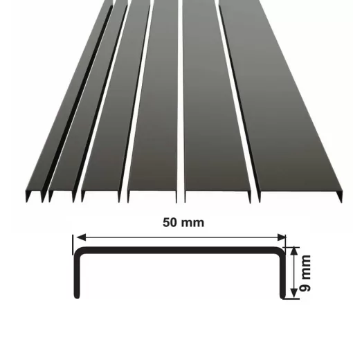 50 MM PASLANMAZ ÇELİK BORDÜR PROFİLİ AYNA SİYAH 270 CM