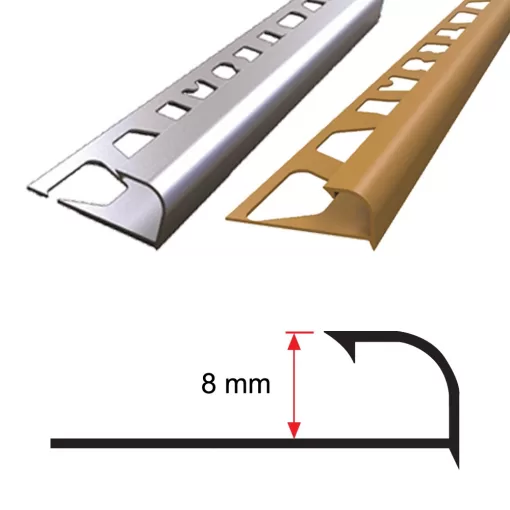 8 MM ALÜMİNYUM DIŞ KÖŞE FAYANS ÇITASI 270 CM