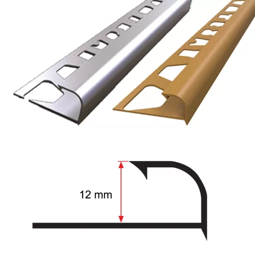 12 MM ALÜMİNYUM DIŞ KÖŞE FAYANS ÇITASI 270 CM