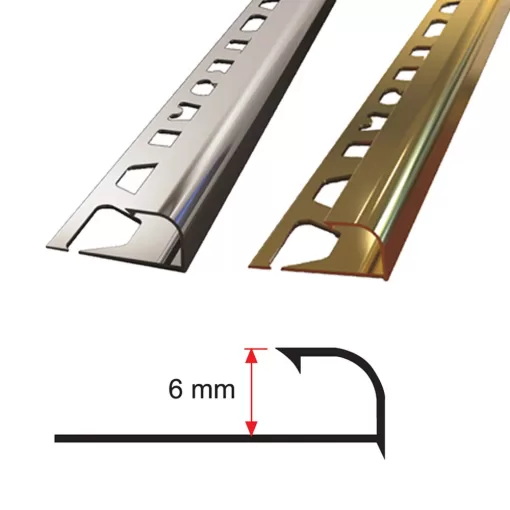 6 MM PARLAK ALÜMİNYUM DIŞ KÖŞE FAYANS ÇITASI 270CM