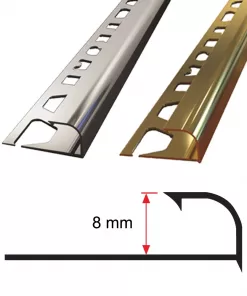 8 MM PARLAK ALÜMİNYUM DIŞ KÖŞE FAYANS ÇITASI 270 CM