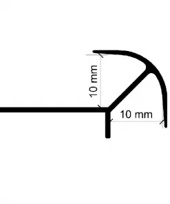 10 MM PARLAK İKİ YÖNLÜ ALÜMİNYUM FAYANS PROFİLİ 270 CM