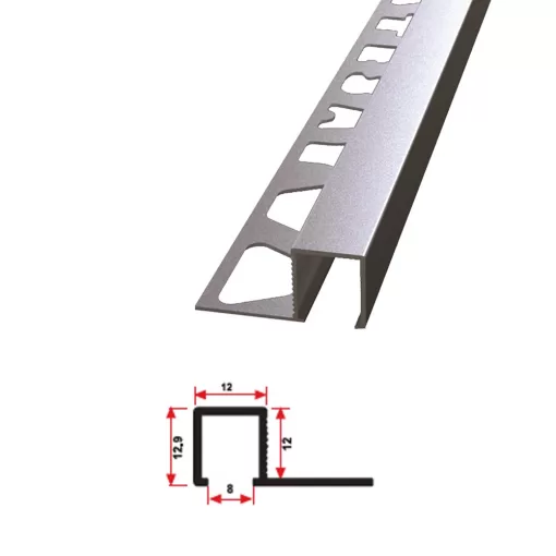12 MM ALÜMİNYUM KARE KÖŞE FAYANS PROFİLİ