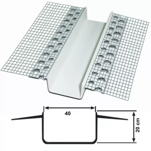 40X20 PVC FİLELİ FUGA PROFİLİ 300 CM 90 GR BEYAZ