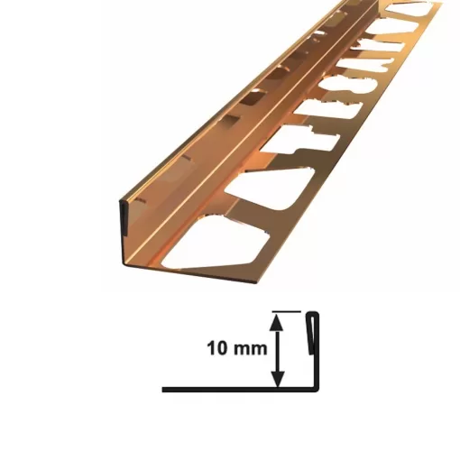 10 MM PASLANMAZ FAYANS BİTİM PROFİLİ AYNA BAKIR 270 CM