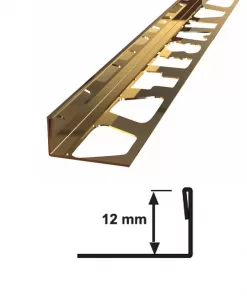 12 MM PASLANMAZ FAYANS BİTİM PROFİLİ AYNA SARI 270 CM