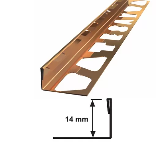 14 MM PASLANMAZ FAYANS BİTİM PROFİLİ AYNA BAKIR 270 CM