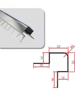 22*22 PASLANMAZ KÖŞE BİRLEŞTİRME SÜPER AYNA 270 CM