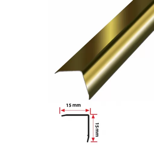 15X15 PASLANMAZ KÖŞEBENT PROFİLİ AYNA SARI 270 CM