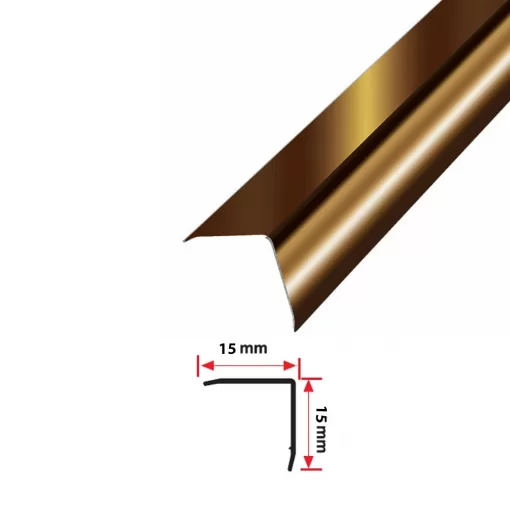 15X15 PASLANMAZ ÇELİK L PROFİL AYNA BAKIR 270 CM