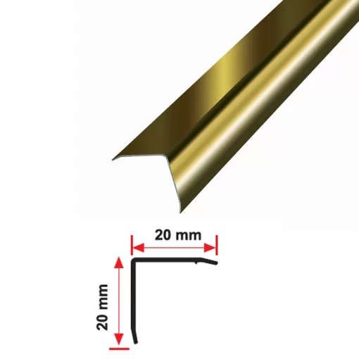 20X20 PASLANMAZ KÖŞEBENT PROFİLİ AYNA SARI 270 CM