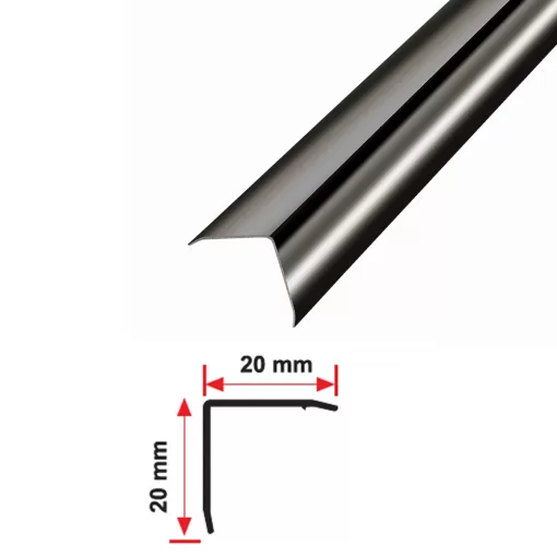 20X20 PASLANMAZ KÖŞEBENT PROFİLİ AYNA SİYAH 270 CM