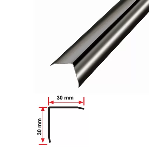 30X30 PASLANMAZ KÖŞEBENT PROFİLİ AYNA SİYAH 270 CM