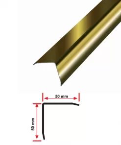 50X50 PASLANMAZ L KÖŞE PROFİL AYNA SARI 270 CM